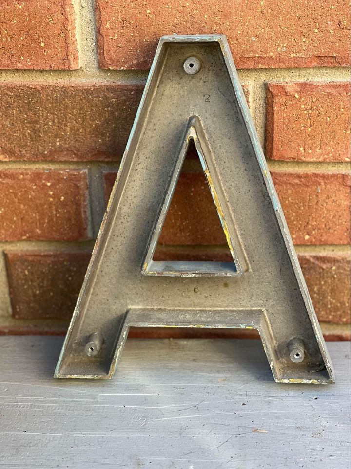Vintage Aluminum Sign Letter “A”