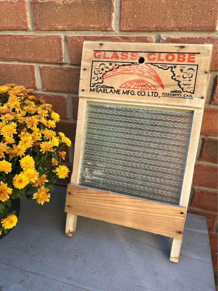 Antique “Glass Globe” Wash Board