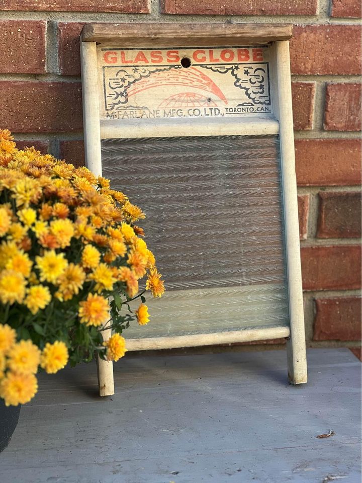 Antique “Glass Globe” Wash Board