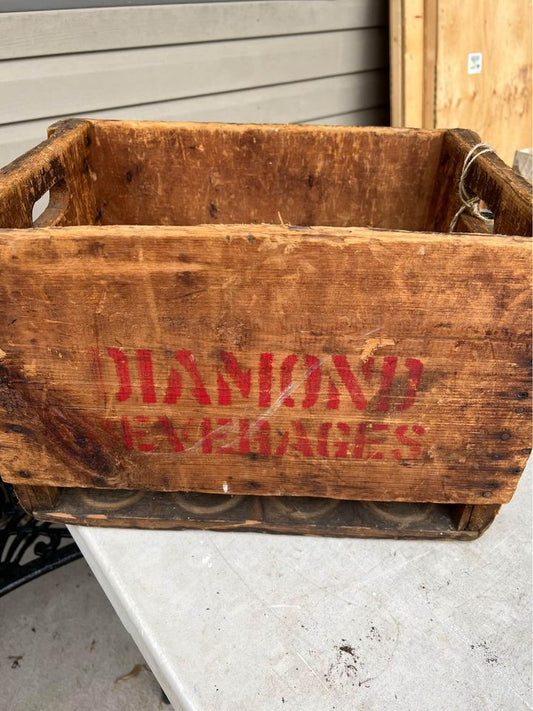 Antique Wooden Crate “Diamond Beverages)