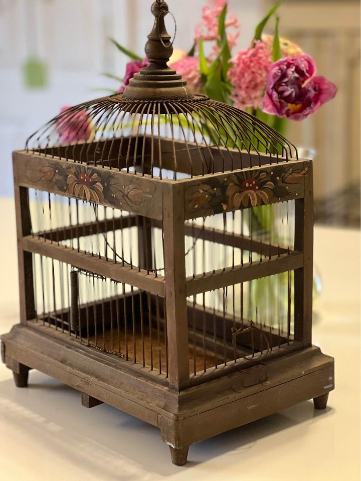 Antique Wood and Wire Birdcage