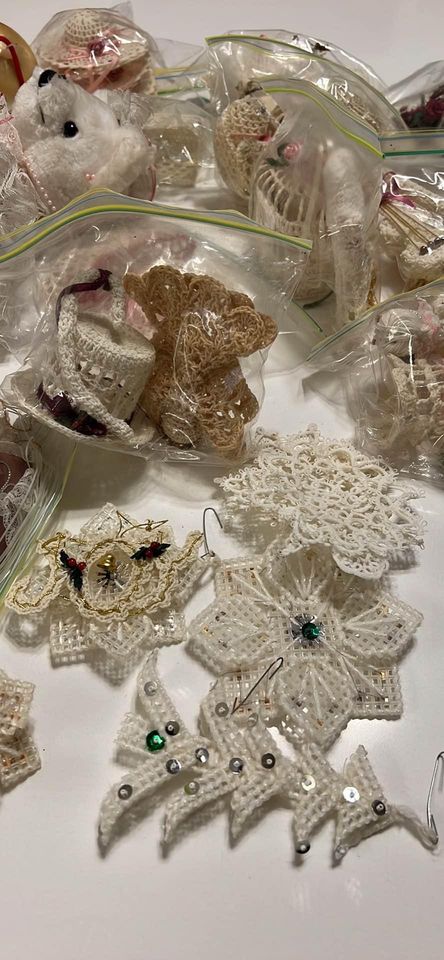 Vintage Handmade Tatted Christmas Ornaments