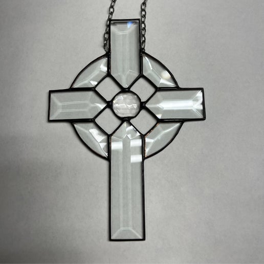 Bevel Cross with Faceted Jewel (Large 6”)