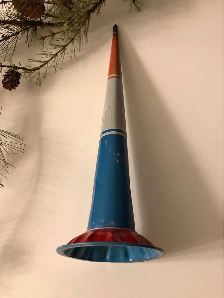 Vintage Christmas Tin Toy Horn